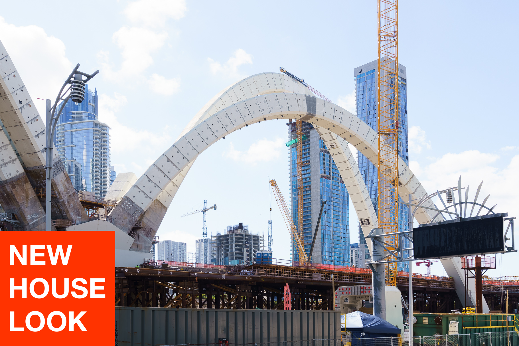 A new icon in the making—Miami’s Signature Bridge, The Fountain, takes shape with a familiar, arch-like silhouette.